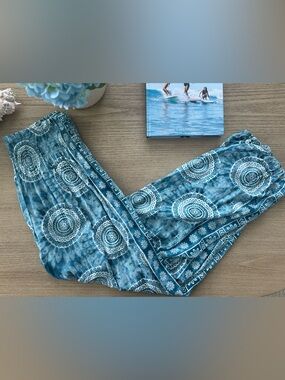 Lotus & Luna Blue Teal Mandala Print Harem Pant